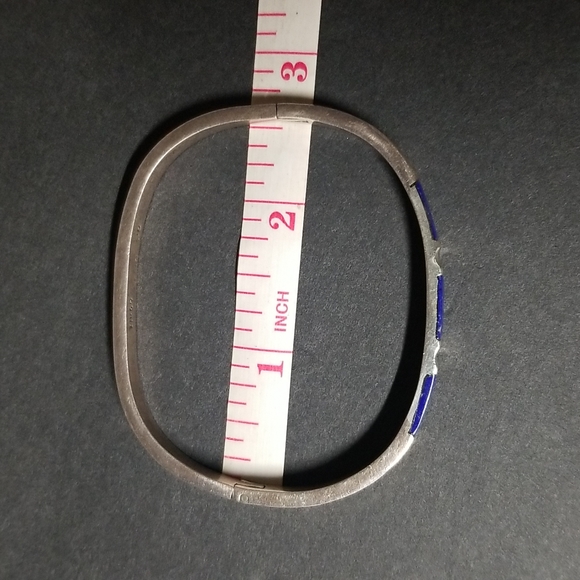 Vintage Silver And Lapis Bracelet - Picture 5 of 6